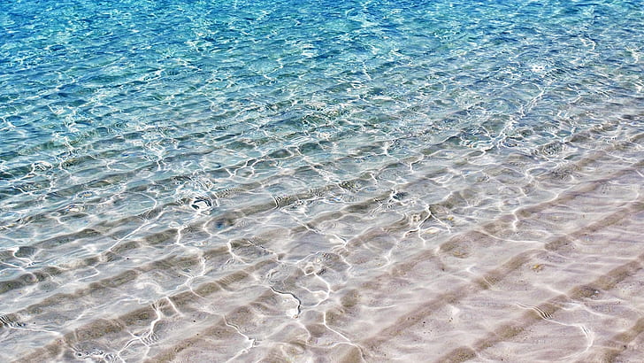 море, чистая вода, синий, волны, HD обои