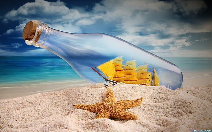Ship Sails From Bottle, HD wallpaper