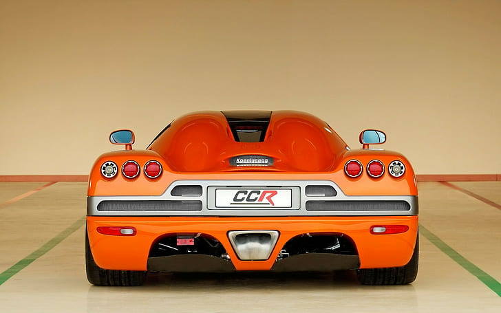 koenigsegg koenigsegg ccr orange cars hypercar tailights mid engine, Wallpaper HD