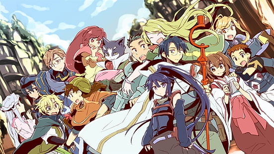 أنيمي ، Log Horizon ، Nyanta ، Akatsuki (Log Horizon) ، Naotsugu ، Shiroe ، Minori ، Tohya ، Lenessia Erhart Cowen، خلفية HD HD wallpaper