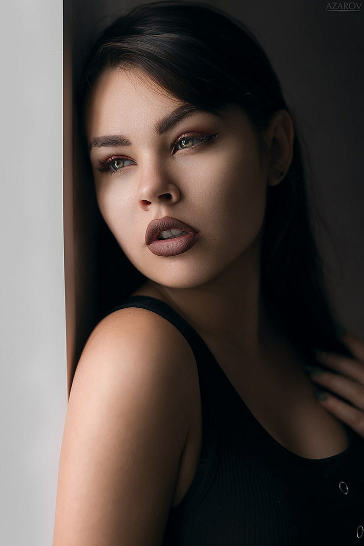 mujer, modelo, cara, retrato, Mikhail Azarov, Fondo de pantalla HD, fondo de pantalla de teléfono