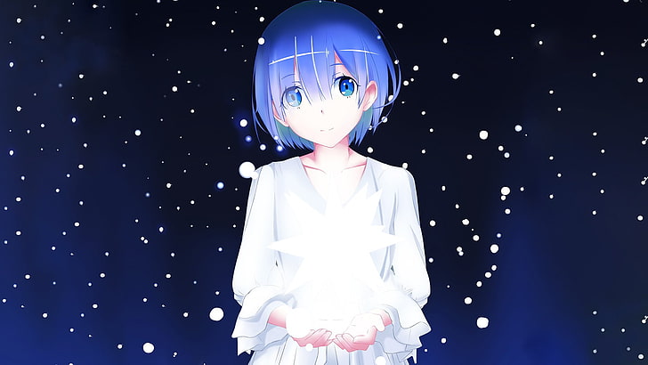 karakter anime wanita dengan ilustrasi rambut biru, Anime, Re: ZERO -Mulai Hidup di Dunia Lain-, Rem (Re: ZERO), Wallpaper HD