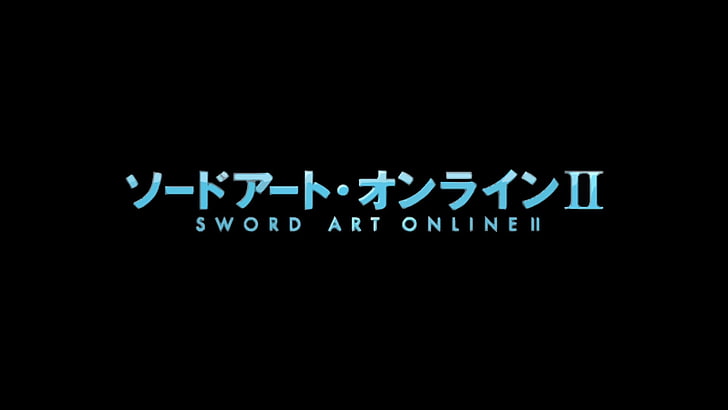 sfondo nero con spada in linea II testo sovrapposto, Sword Art Online, videogiochi, Sfondo HD