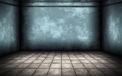 grey floor tiles, room, wall, floor, empty, HD wallpaper HD wallpaper