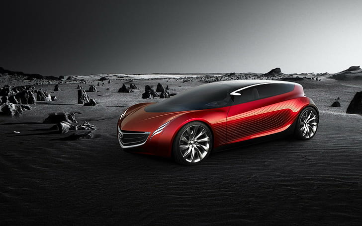 Mazda Ryuga Concept, red mazda nagare, concept, cars, HD wallpaper