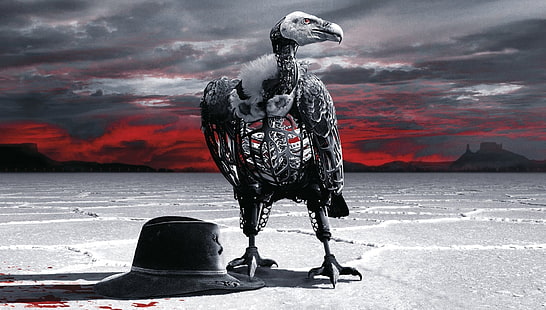 TV Show, Westworld, Desert, Hat, Robot, Vulture, HD wallpaper HD wallpaper