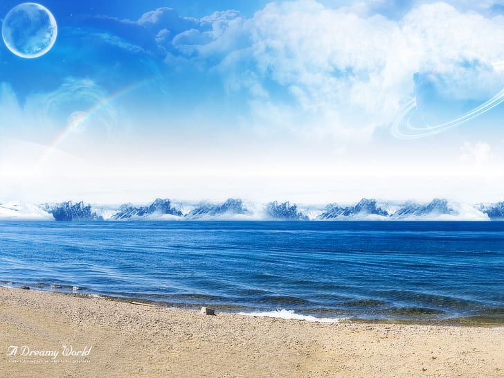 Sea Shore Dreamy World HD, fantasia, mundo, mar, costa, sonhador, HD papel de parede