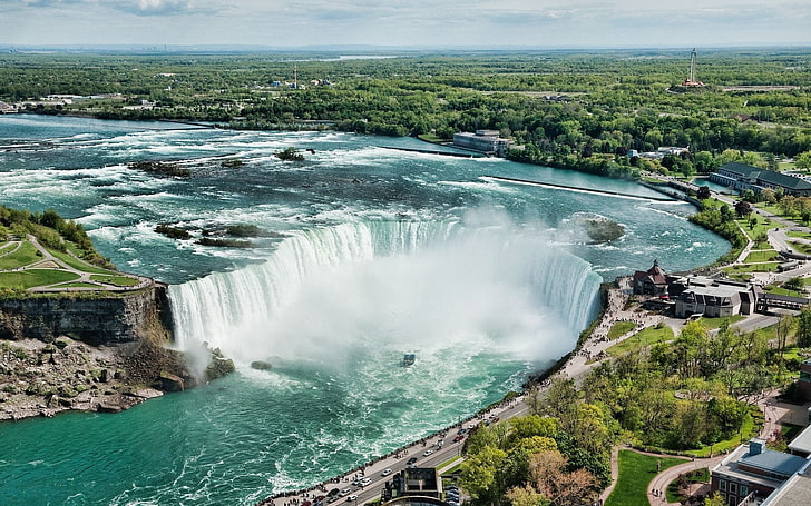 Niagara faller, faller, niagara, uppifrån, titt, ånga, dyrt, HD tapet