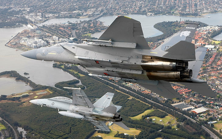 реактивный истребитель, военный самолет, военный, самолет, F-15 Eagle, HD обои