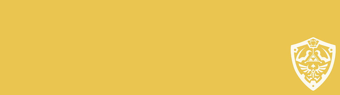 3840x1080 px Dual Monitors Hylian Crest Hylian Shield Hyrule logo minimalism shield Simple Simple Ba Nature Mountains HD Art , logo, simple, Yellow, minimalism, shield, simple background, The Legend of Zelda, Hyrule, 3840x1080 px, Dual Monitors, Hylian Shield, Hylian Crest, HD wallpaper HD wallpaper