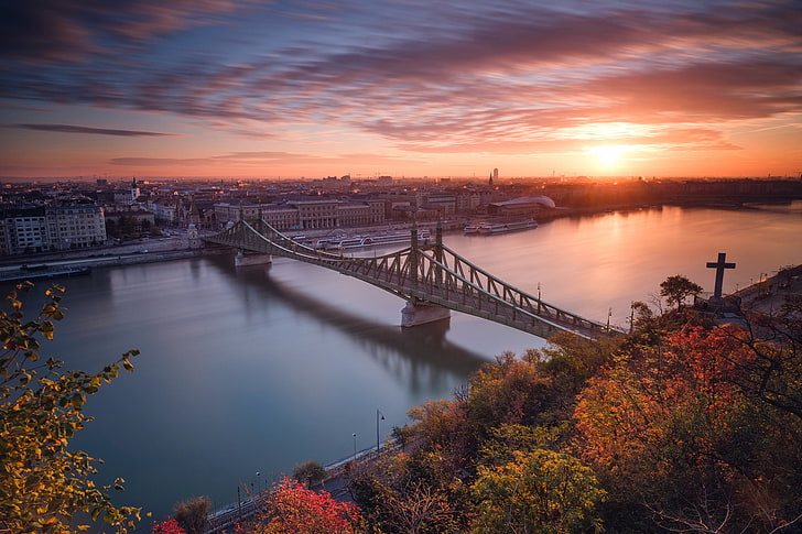 Budapest, stadsbild, solljus, Ungern, HD tapet