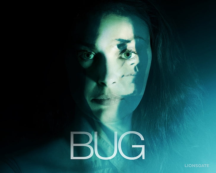 Bug фильм постер цифровые обои, ошибка, девушка, лицо, Эшли Джадд, HD обои