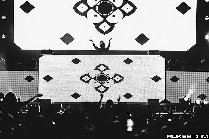 Rukes, DJ, photography, stages, crowds, HD wallpaper