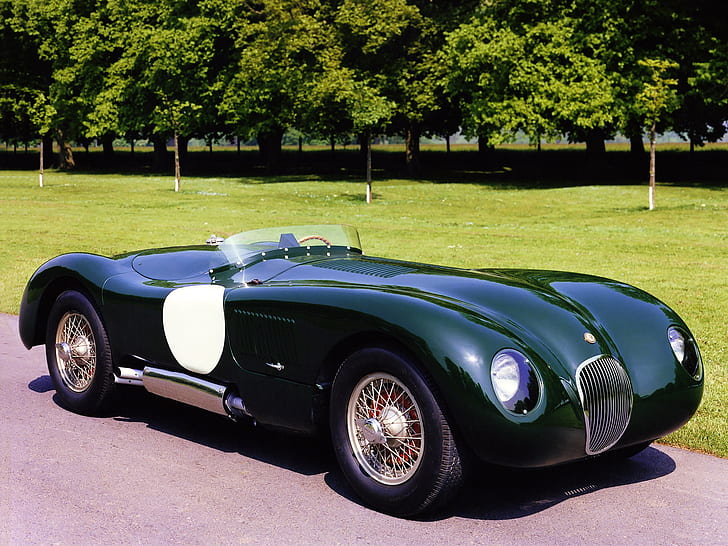 1951, c type, jaguar, race, racing, retro, supercar, supercars, HD wallpaper