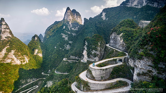 Taman Nasional Gunung Tianmen, Zhangjiajie, Hunan, Cina, Taman Nasional, Wallpaper HD HD wallpaper