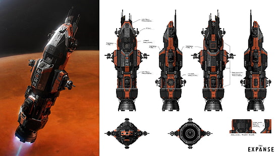 black and red Expanse toy collage, the expanse, science fiction, HD wallpaper HD wallpaper