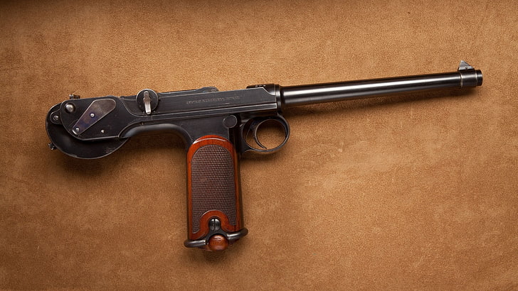 pistol ball-joint hitam dan merah, pistol, pistol, Borchardt C-93, Wallpaper HD