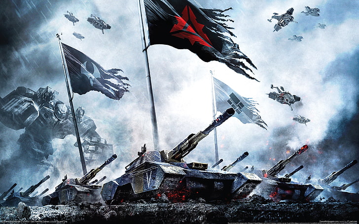 group of battle tank digital wallpaper, supreme commander, gas powered games, strategy, chris taylor, HD wallpaper