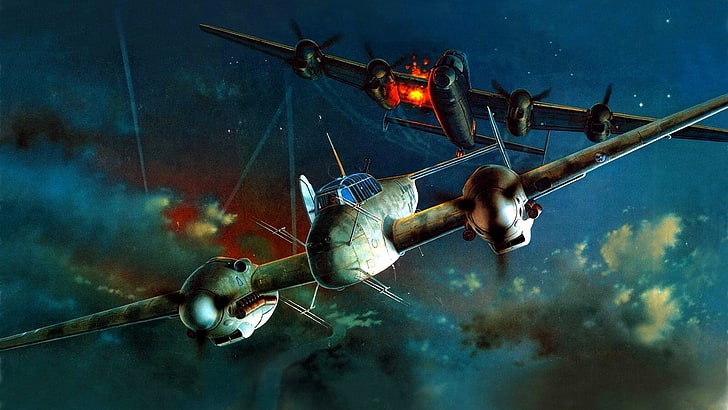 graue Kampfflugzeugillustration, Militärflugzeuge, Flugzeuge, HD-Hintergrundbild