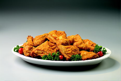 fried chicken, food, eating, fried chicken, HD wallpaper HD wallpaper