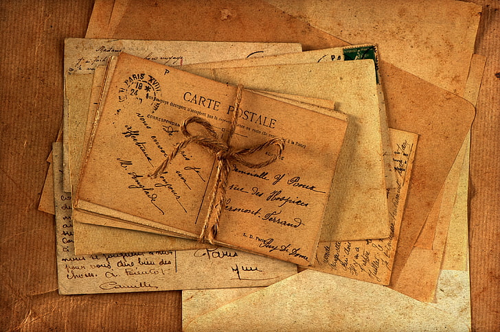 старинные открытки, старые, винтаж, бумага, письма, открытки, конверты, HD обои