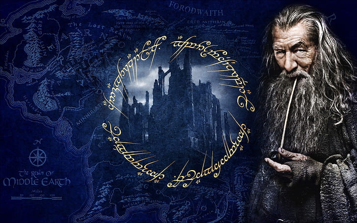 Karte, Runen, Gandalf, Mithrandir, Dol Guldur, Pfeife, HD-Hintergrundbild