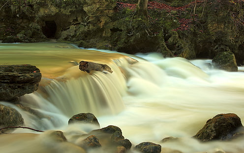 Река Скалы Камни Timelapse HD, водопады, природа, скалы, камни, река, замедленная съемка, HD обои HD wallpaper