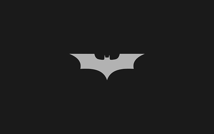 Logotipo de Batman, Batman, logotipo de Batman, minimalismo, simple, gris, Fondo de pantalla HD