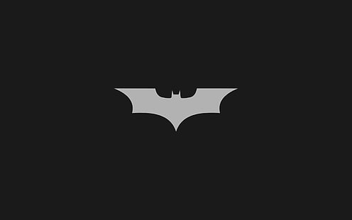Logo Batman, Batman, logo Batman, minimalismo, semplice, grigio, Sfondo HD HD wallpaper