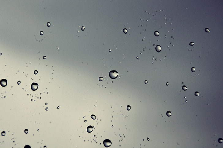 water drops, water drops, window, water on glass, HD wallpaper