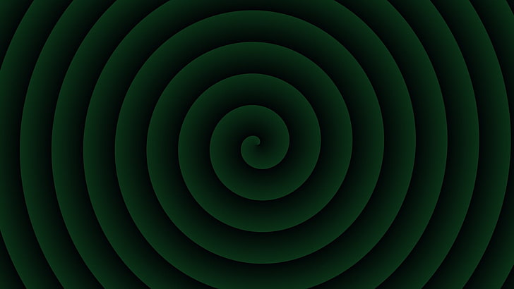 carta da parati digitale a spirale, verde, spirale, astratto, Sfondo HD