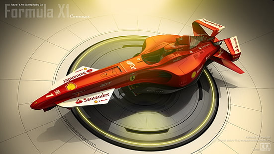 خلفية رقمية حمراء وبيضاء Formula X1 ، فيراري ، فرناندو ألونسو ، فورمولا 1، خلفية HD HD wallpaper