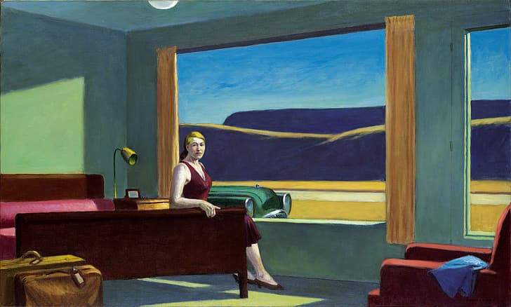 1957, Edward Hopper, Western Motel, HD papel de parede