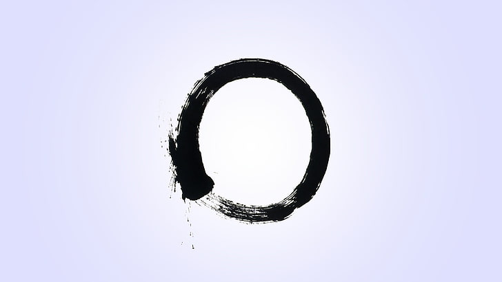 litera o tekst ilustracja, minimalizm, zen, okrąg, ensō, uroboros, Tapety HD