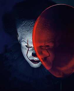 Pennywise, It, Clown, Bill Skarsgard, Horror, 2017, HD, HD wallpaper HD wallpaper
