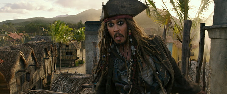Película, Piratas del Caribe: los hombres muertos no cuentan cuentos, Jack Sparrow, Johnny Depp, Fondo de pantalla HD HD wallpaper