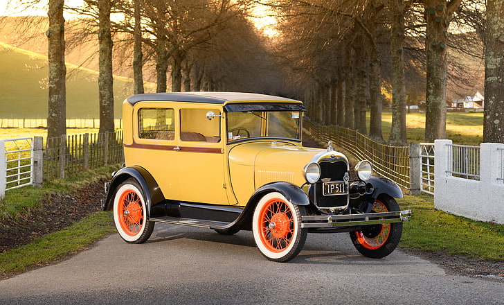 retro, Ford, classic, Tudor, 1928 Ford Model A Tudor, HD wallpaper