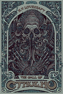 Art Nouveau, H. P. Lovecraft, Cthulhu, Fondo de pantalla HD HD wallpaper