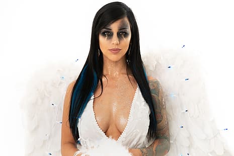 Alex Zedra, sombra de ojos, tatuaje, mujeres, Fondo de pantalla HD HD wallpaper