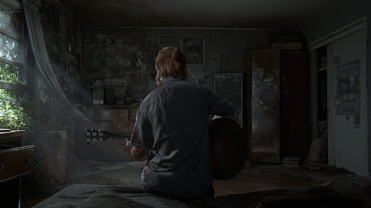 The Last of Us, The Last of Us 2, Элли Уильямс, гитара, видеоигры, HD обои