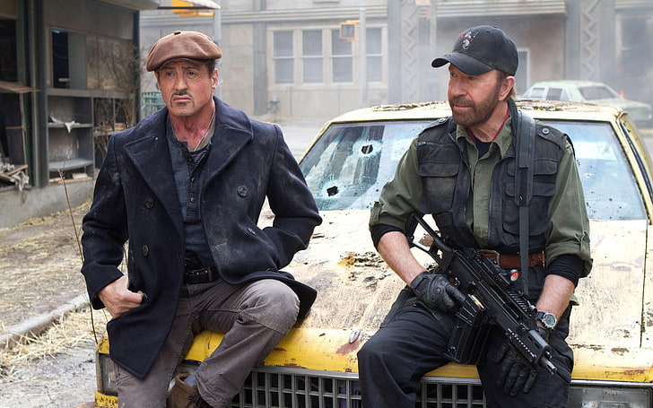 The Expendables 2, movies, Sylvester Stallone, Chuck Norris, HD wallpaper