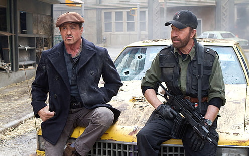 The Expendables 2, movies, Sylvester Stallone, Chuck Norris, HD wallpaper HD wallpaper