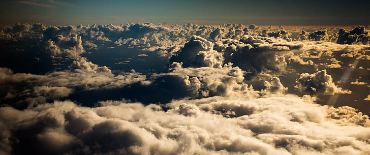 Nuages, vue aérienne, nuages, vue aérienne, Fond d'écran HD