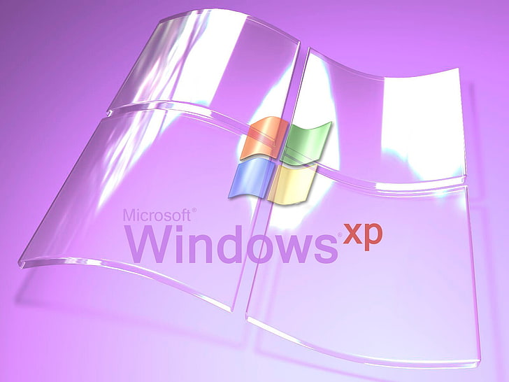 Windows XP Glass Purple, Microsoft Windows XP logo, Computers, Windows XP, HD wallpaper