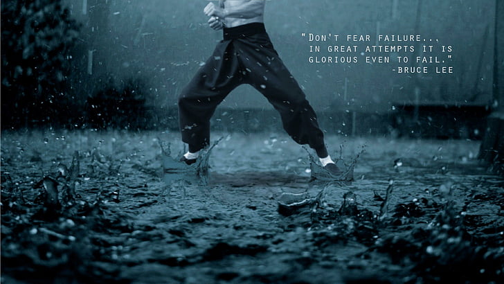 quotes, bruce lee, fear, HD wallpaper