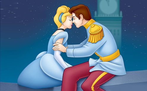Cinderella Dan Prince Charming Love Story Walt Disney Screenshot Hd Wallpaper Untuk Desktop 1920 × 1200, Wallpaper HD HD wallpaper