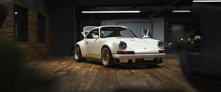 Weiß, Custom, Sportwagen, Porsche 930, HD-Hintergrundbild HD wallpaper