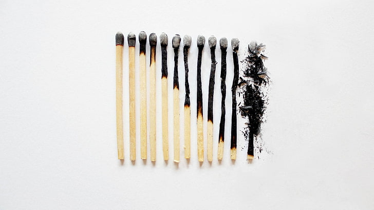matches, fire, burn, ash, HD wallpaper