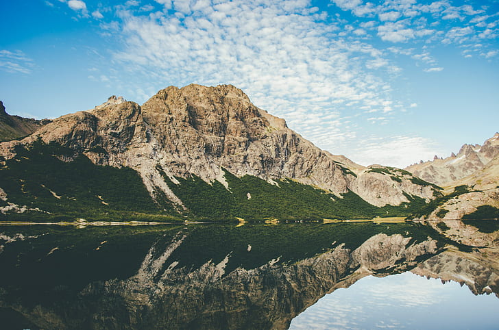 montanhas, paisagem, natureza, lago, água, reflexão, nuvens, HD papel de parede