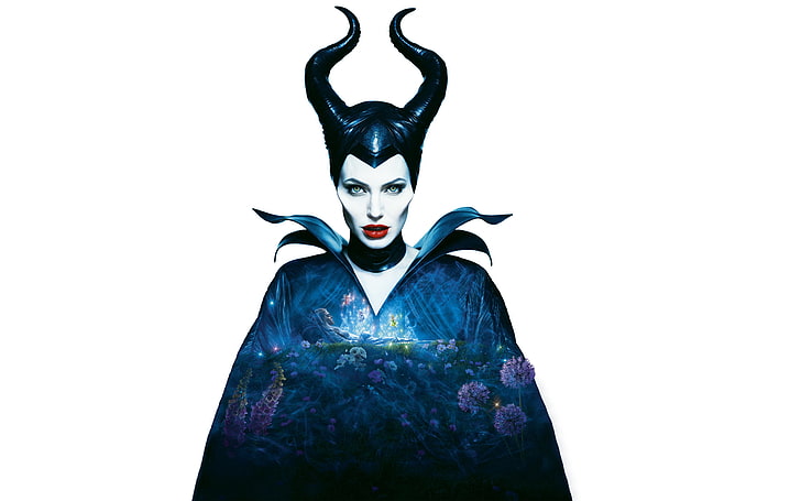 Maleficent illustration, Angelina Jolie, horns, Maleficent, HD wallpaper